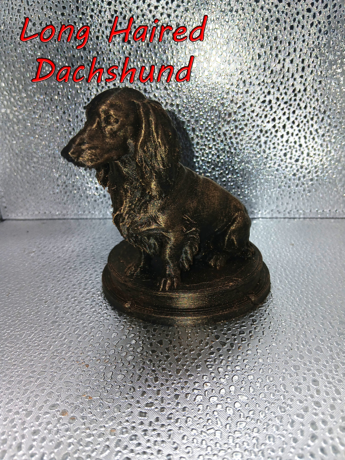 Long Haired Dachshund – 7cm Miniature Statue