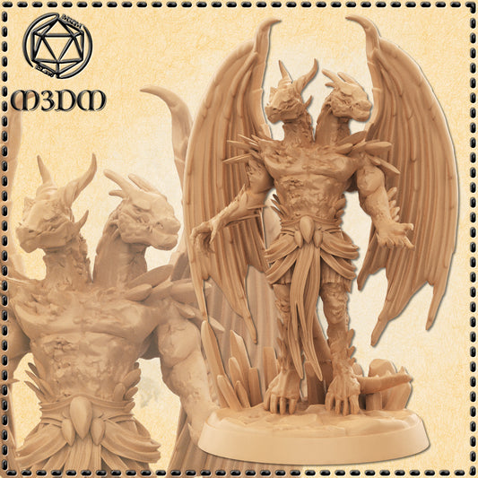 Dungeons & Dragons 2 Headed Gem Dragonborn Miniature