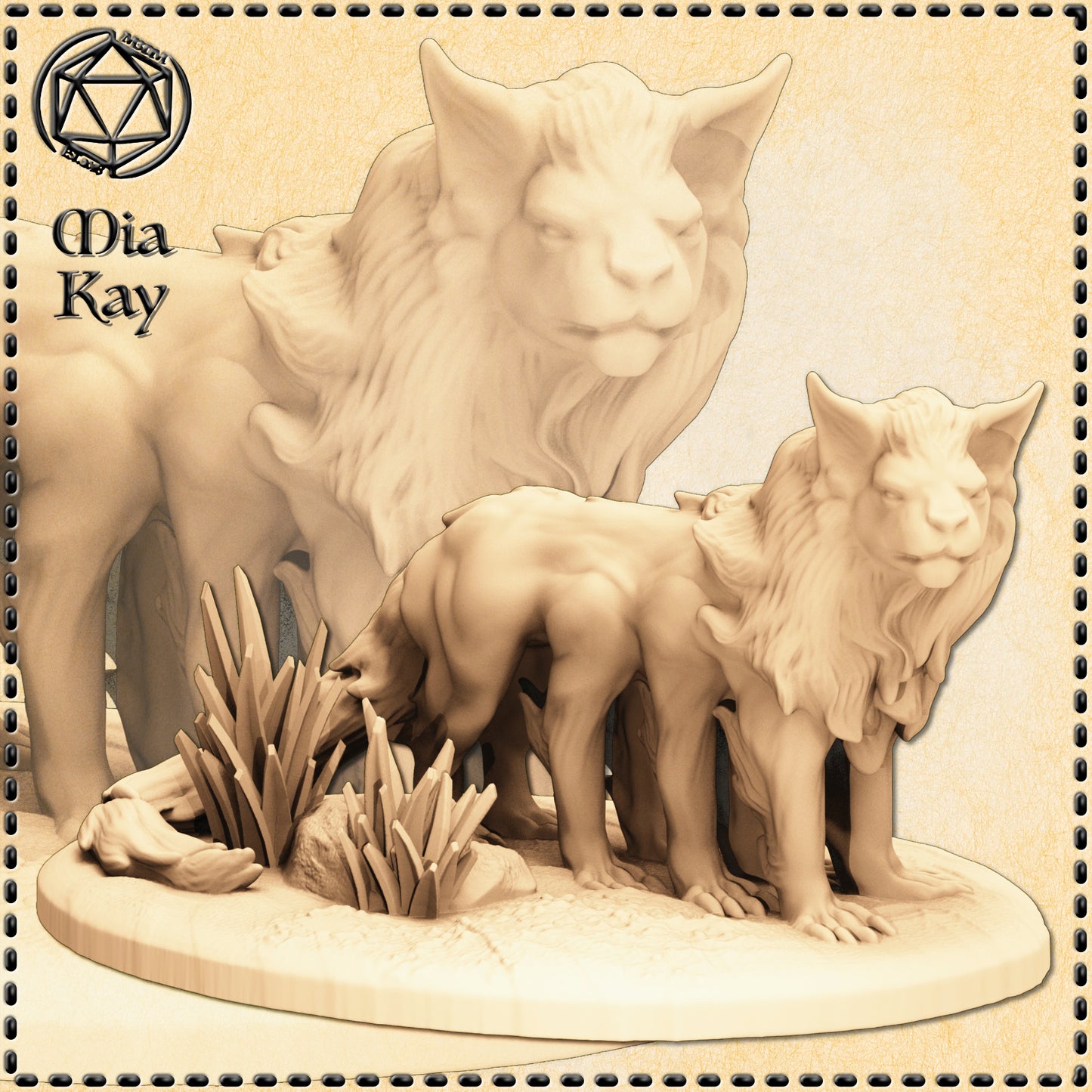 Dungeons & Dragons Eight Legged Lion Beast Miniature