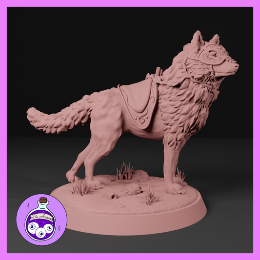 Dungeons & Dragons Armored Wolf Steed Miniature