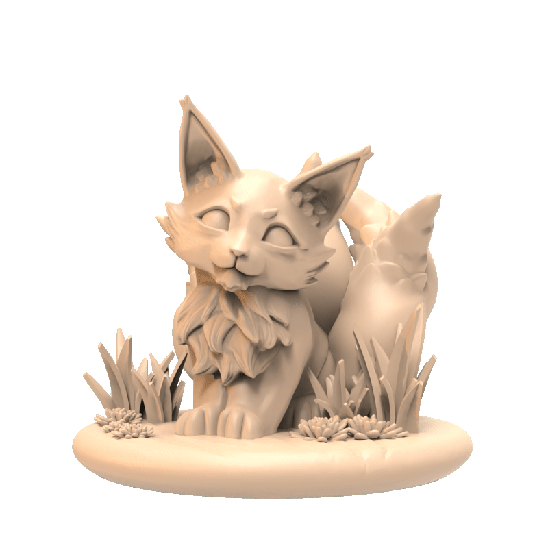 Dungeons Dragons Baby Kitsune Miniature – Borishotch Industries
