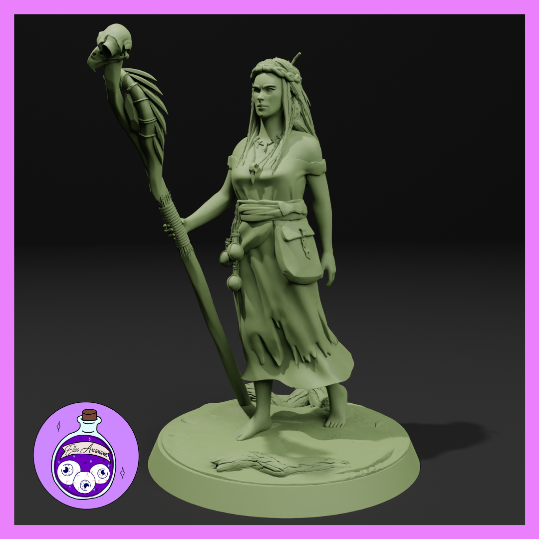 Dungeons & Dragons Bog Witch Female Human Druid Miniature