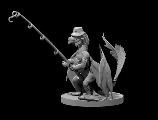 Dungeons & Dragons Bronze Dragon Wyrmling Fishing Miniature