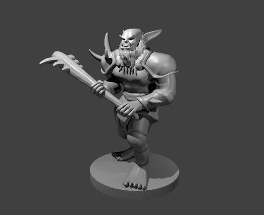 Dungeons & Dragons Bugbear with a Club Miniature