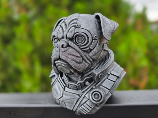 Cyberpunk Pug Bust