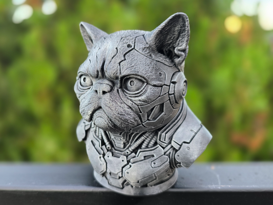 Cyberpunk Exotic Shorthair Cat Bust