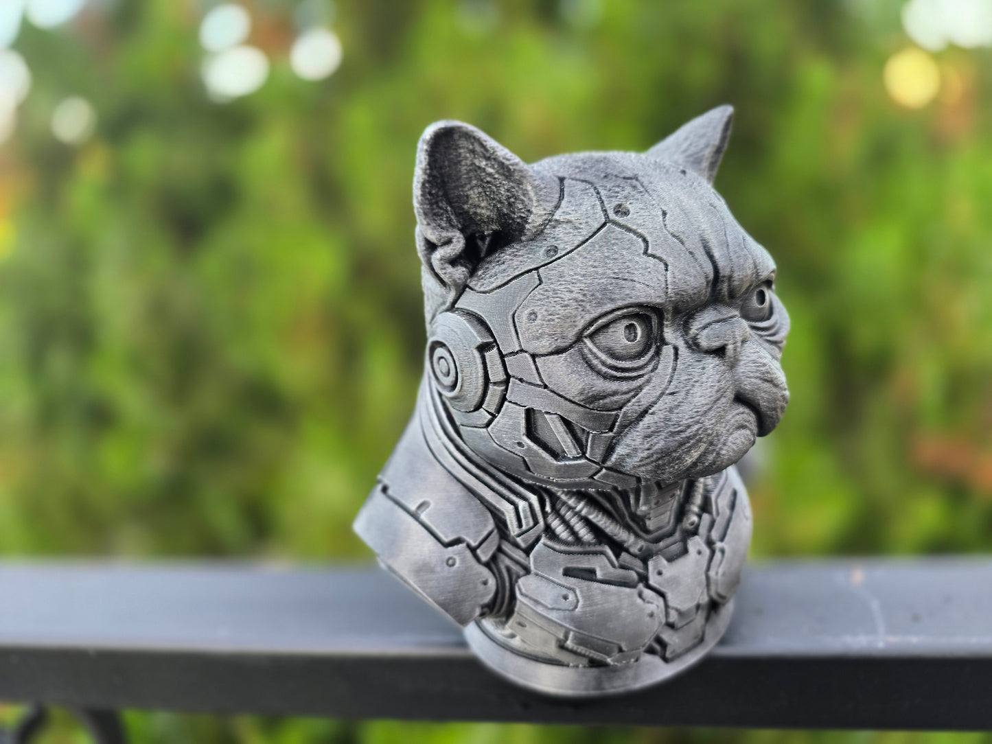 Cyberpunk Exotic Shorthair Cat Bust