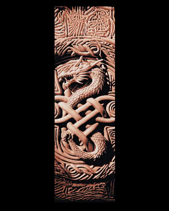 Carvings of the Ancient Celtic Dragons Guard the door