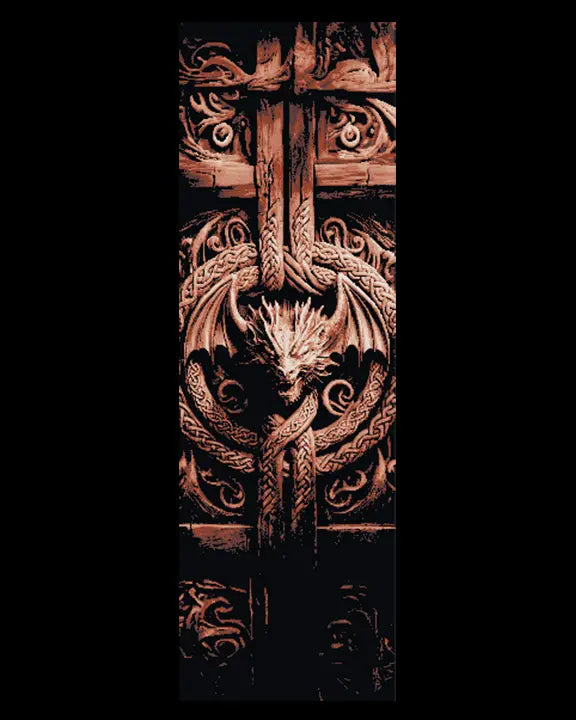 Carvings of the Ancient Celtic Dragons Guard the door