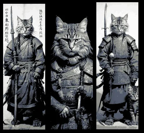 Cat Samurai - Protectors of the Cafe, Litterbox and Scratching Post