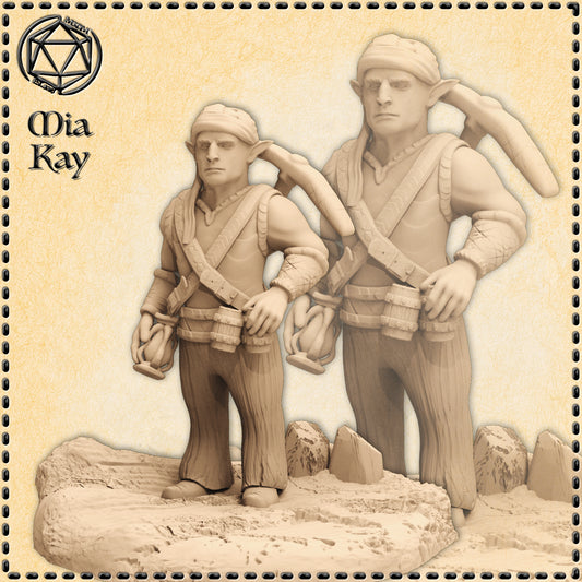 Dungeons & Dragons Cave Gnome Miner Miniature