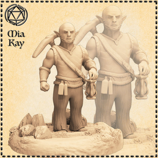 Dungeons & Dragons Cave Gnome Miner Miniature