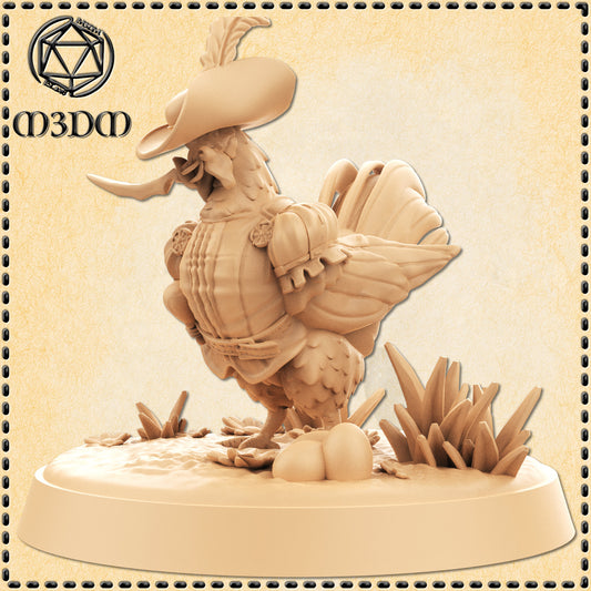 Dungeons & Dragons Chicken Musketeer Miniature