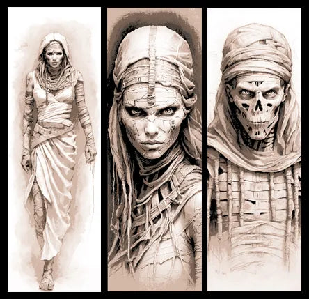 Concept Art of the Mummy - Classic Horror Monster Husband and Wife