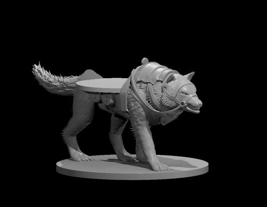 Dungeons & Dragons Dire Wolf Mount with mini slot Miniature