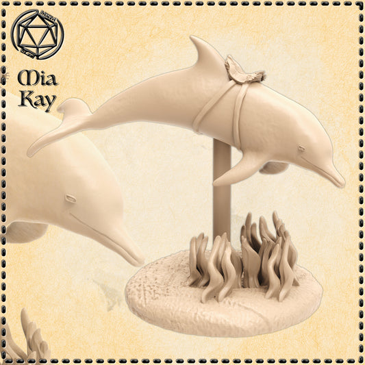 Dungeons & Dragons Dolphin with Mount Miniature