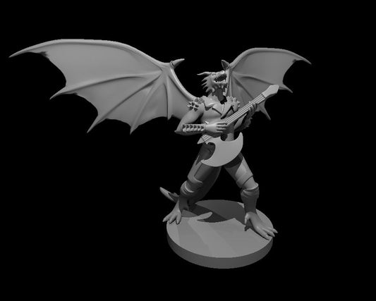 Dungeons & Dragons Dragonborn Male Bard with Axe Guitar Miniature