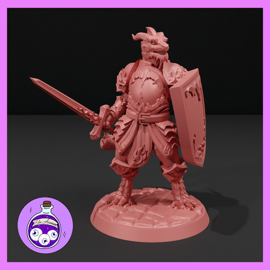 Dungeons & Dragons Male Dragonborn Paladin Miniature