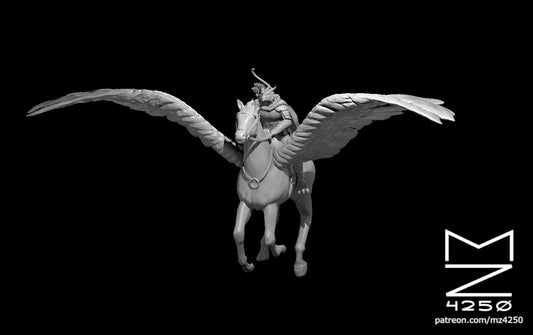 Dungeons & Dragons Dragonborn Ranger on Pegasus Miniature
