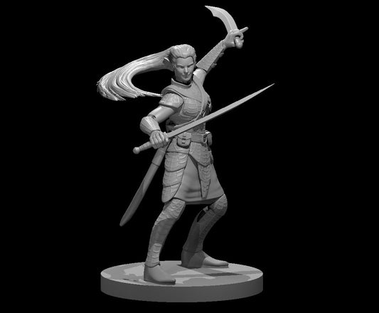 Dungeons & Dragons Drow Female Bladesinger with Scimitars Miniature