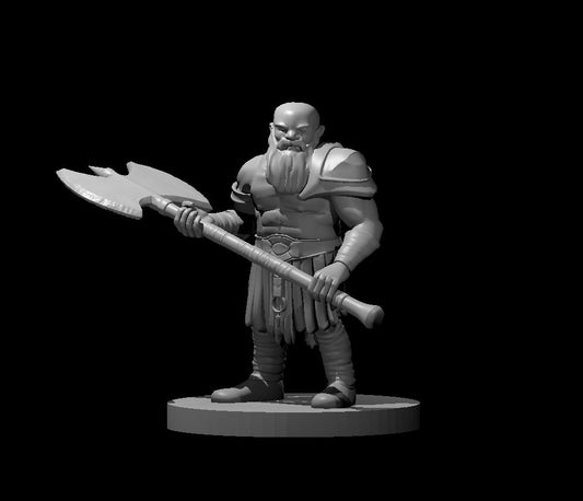 Dungeons & Dragons Dwarf Barbarian with Greataxe Miniature