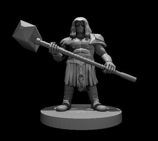 Dungeons & Dragons Dwarf Barbarian with Maul and Mask Miniature