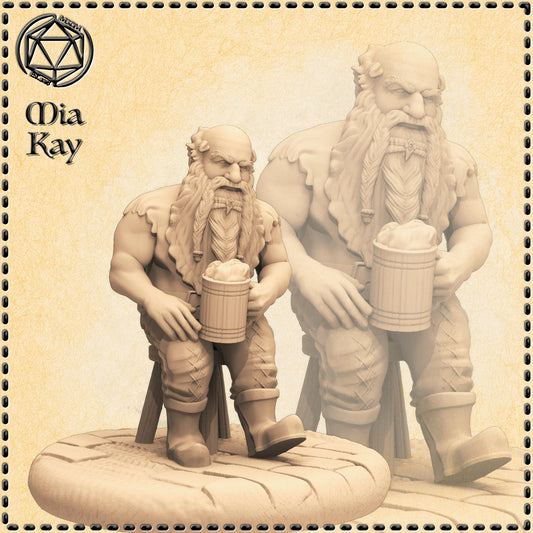 Dungeons & Dragons Dwarf Seated Bar Guest Miniature