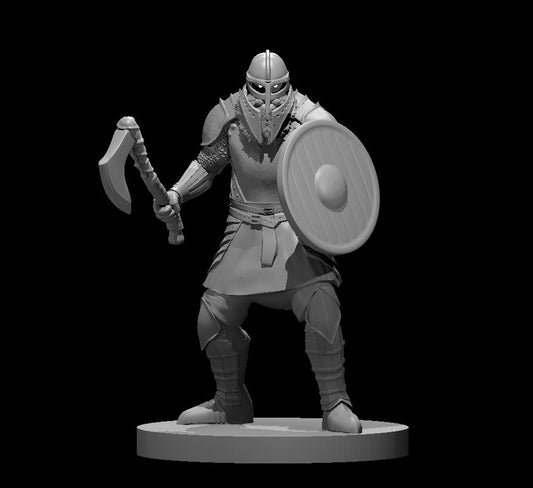 Dungeons & Dragons Einherjar with axe and shield Miniature