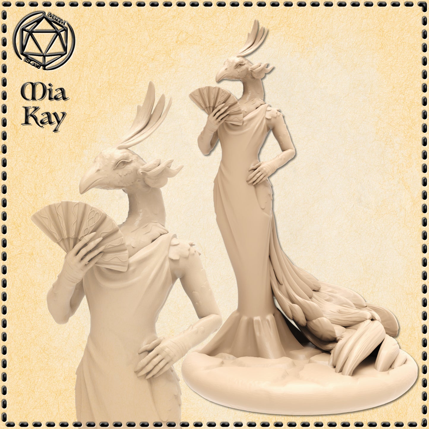 Dungeons & Dragons Elegant Peacock Birdfolk Miniature