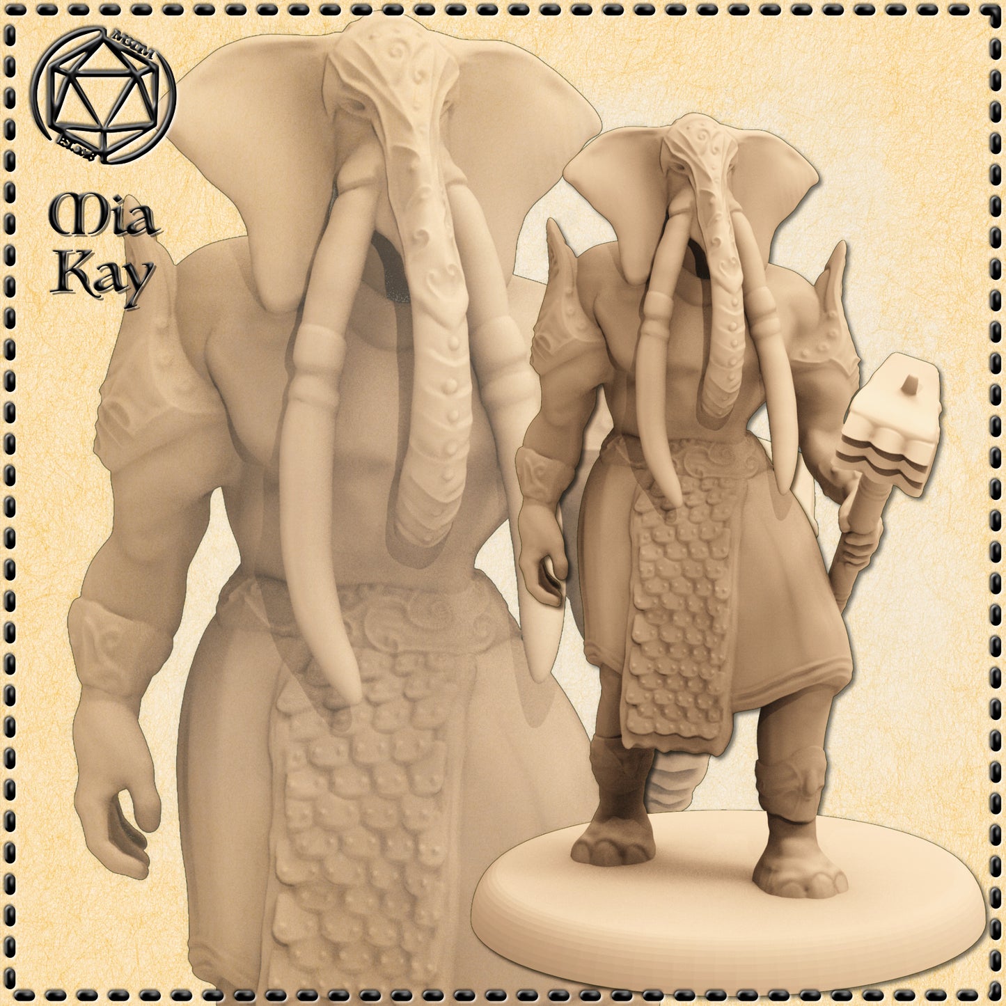 Dungeons & Dragons Elephantfolk Warrior Miniature