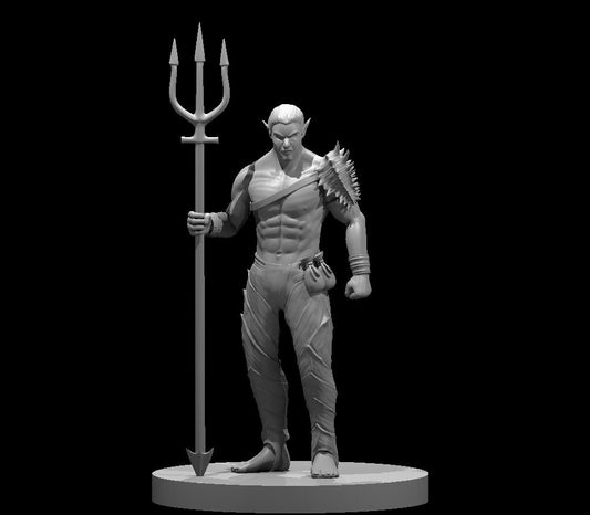 Dungeons & Dragons Elf Aquatic Male Fighter Miniature