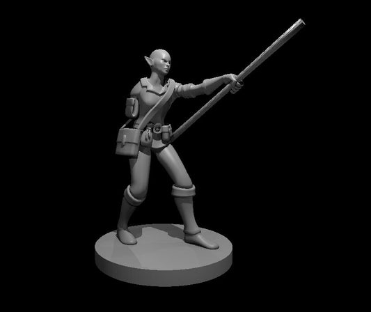 Dungeons & Dragons Elf Female Wizard Bald One Arm Miniature