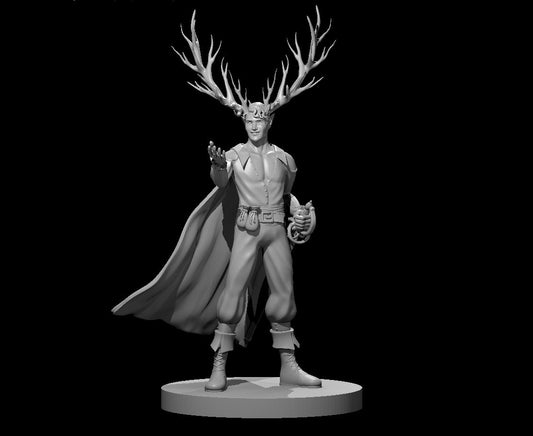 Dungeons & Dragons Elf Male Fey Hexblade Warlock with Antlers Miniature