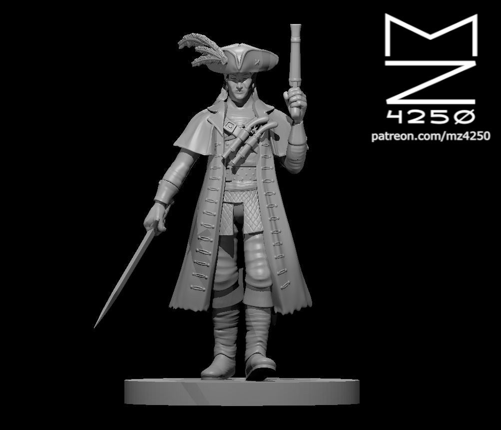 Dungeons & Dragons Elf Male Pirate Captain Miniature