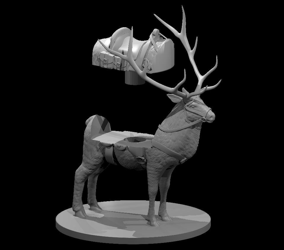 Dungeons & Dragons Elk Mount with mini slot Miniature