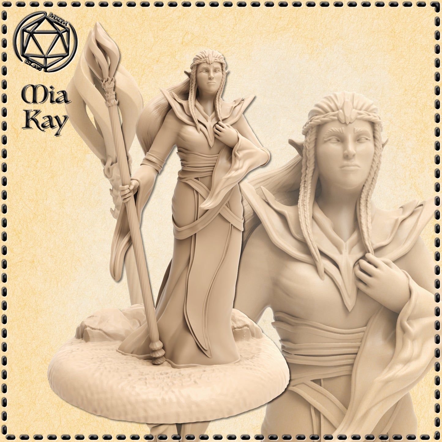 Dungeons & Dragons Female Elf Sorceress Miniature