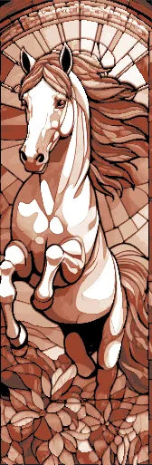 Epic horses caught in stained glass - cathedral style windows