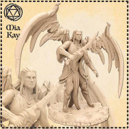 Dungeons & Dragons Fallen Angelic Paladin Miniature