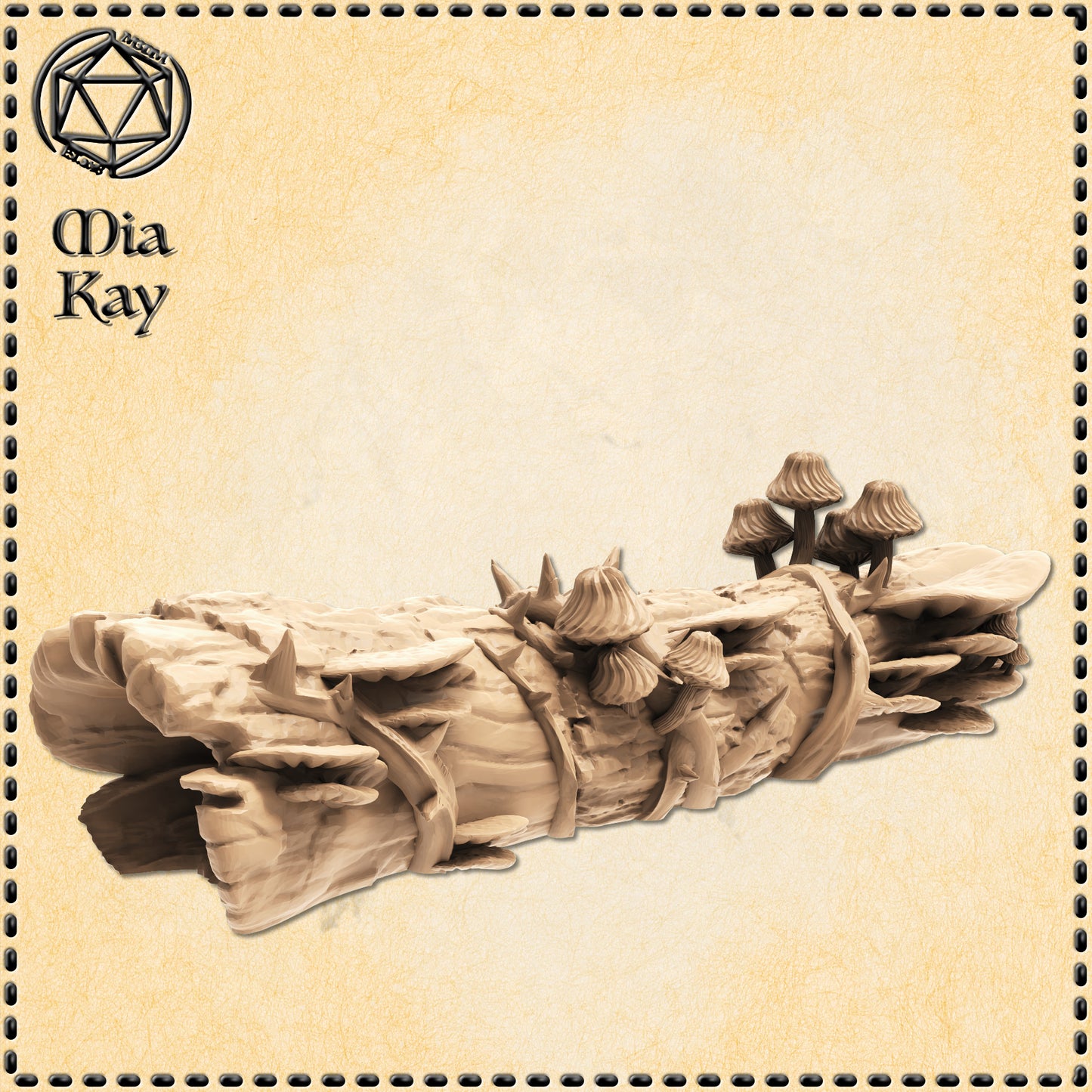 Dungeons & Dragons Fallen Log with Mushrooms Miniature