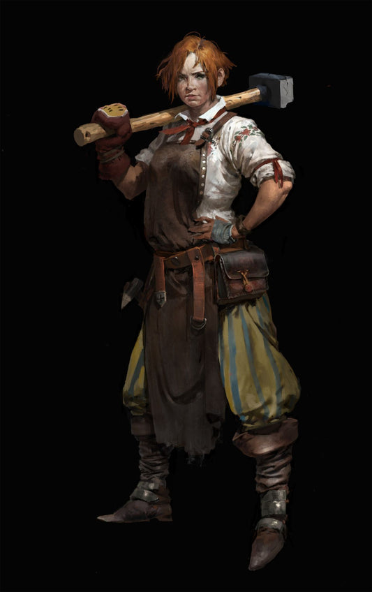 Dungeons & Dragons Female Blacksmith Miniature