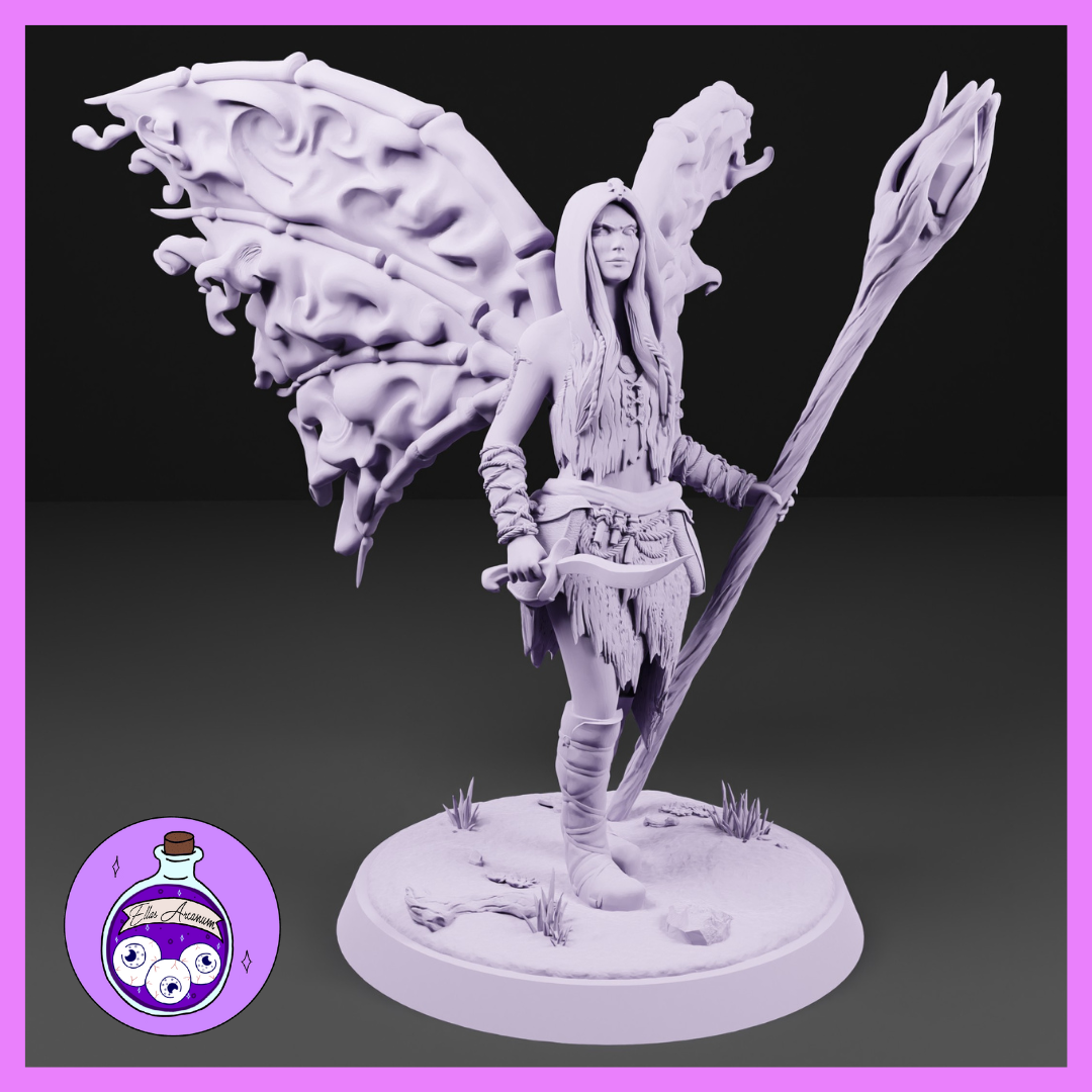 Dungeons & Dragons Female Elf with Shadow Wings Miniature
