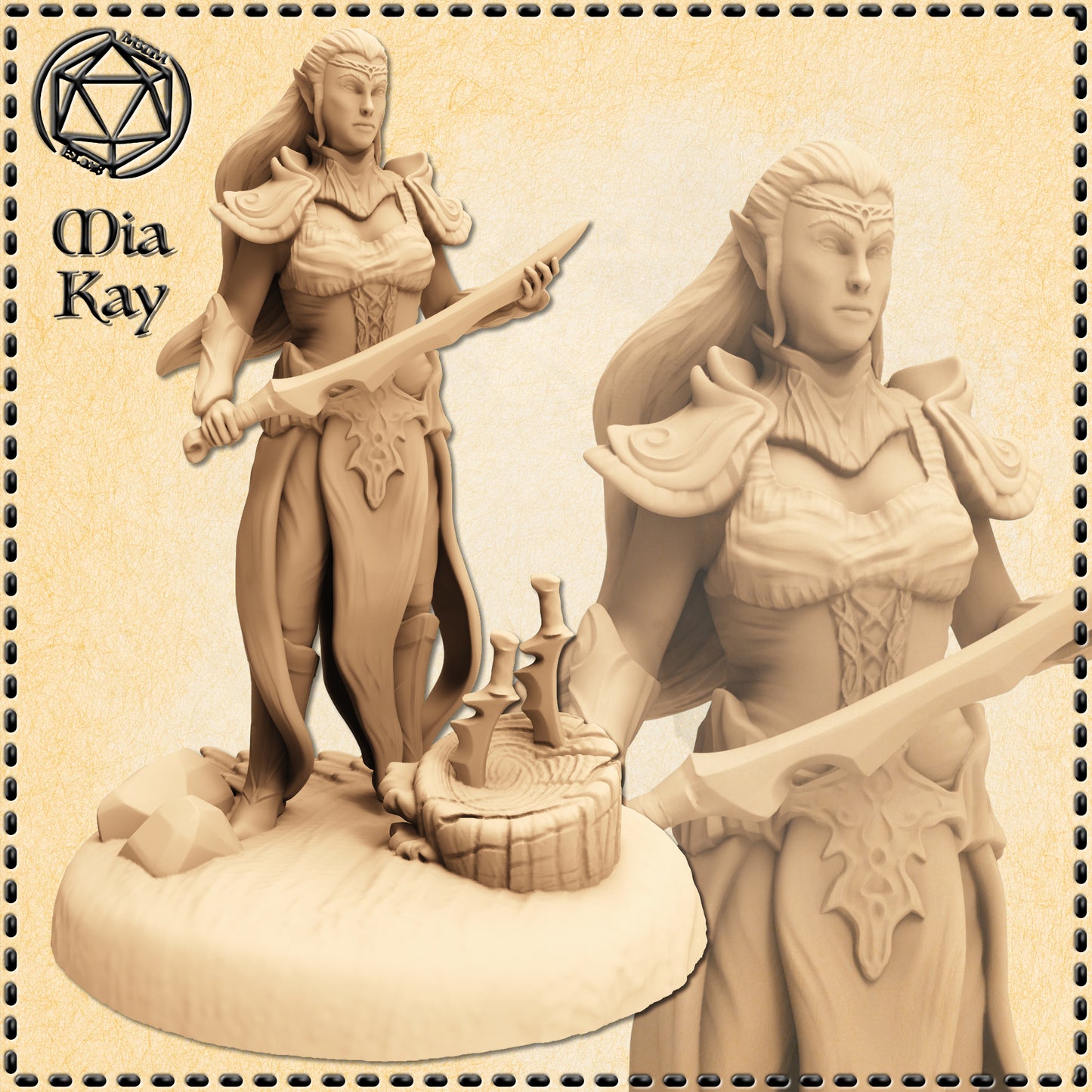 Dungeons & Dragons Female Elven Blademaster Miniature