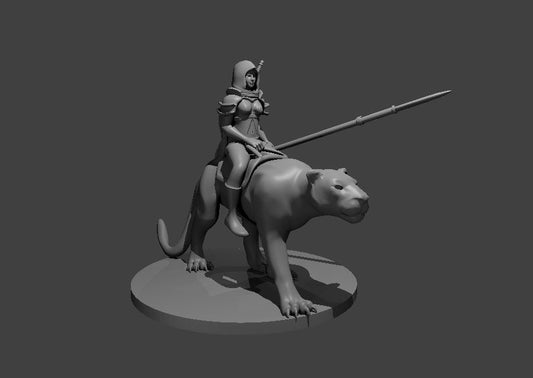 Dungeons & Dragons Female Human Ranger with Panther Miniature