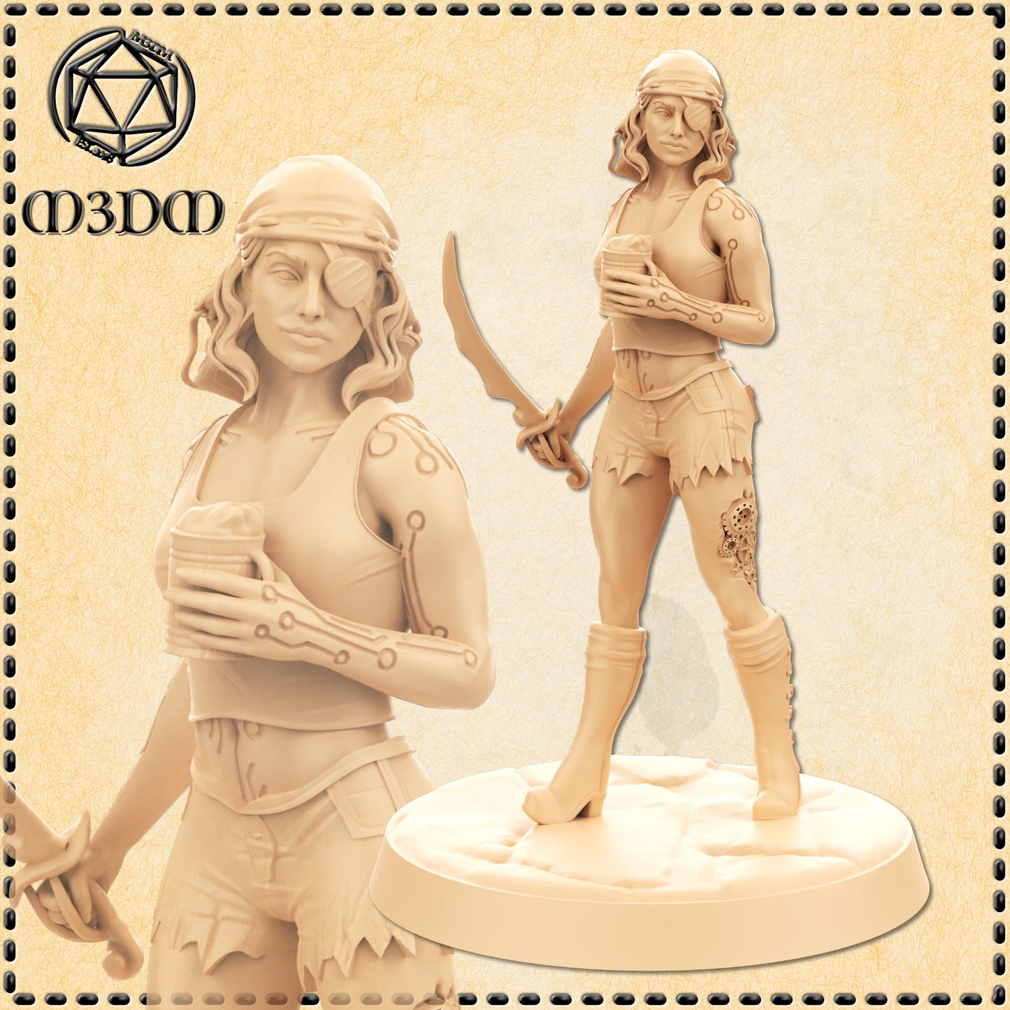 Dungeons & Dragons Female Pirate Construct Miniature