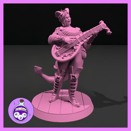Dungeons & Dragons Female Tiefling Bard Lute Miniature