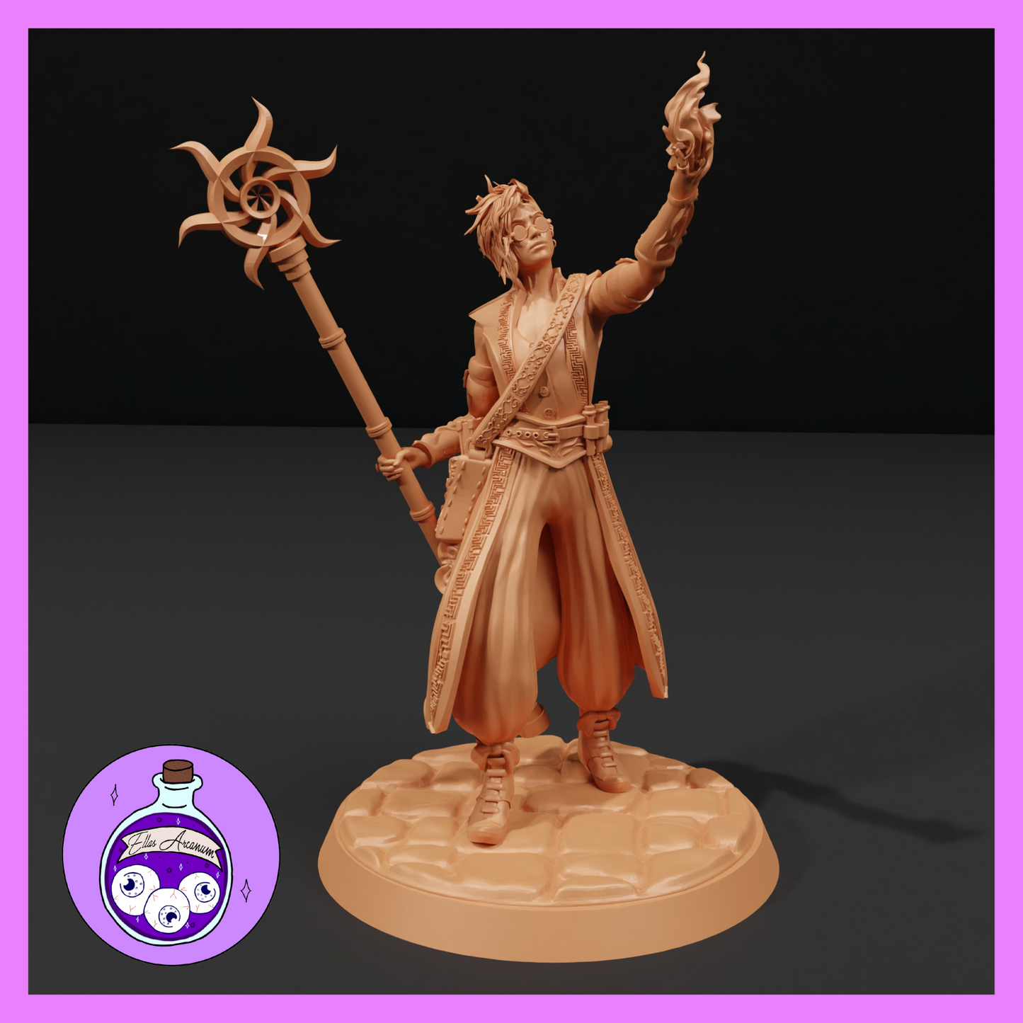 Dungeons & Dragons Fire Genasi Wizard Miniature