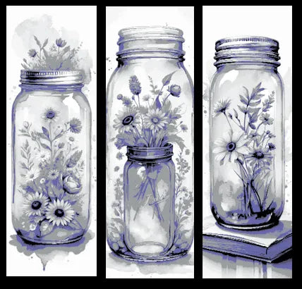 Flowers blooming even when captive - blooms in canning jars