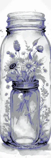 Flowers blooming even when captive - blooms in canning jars