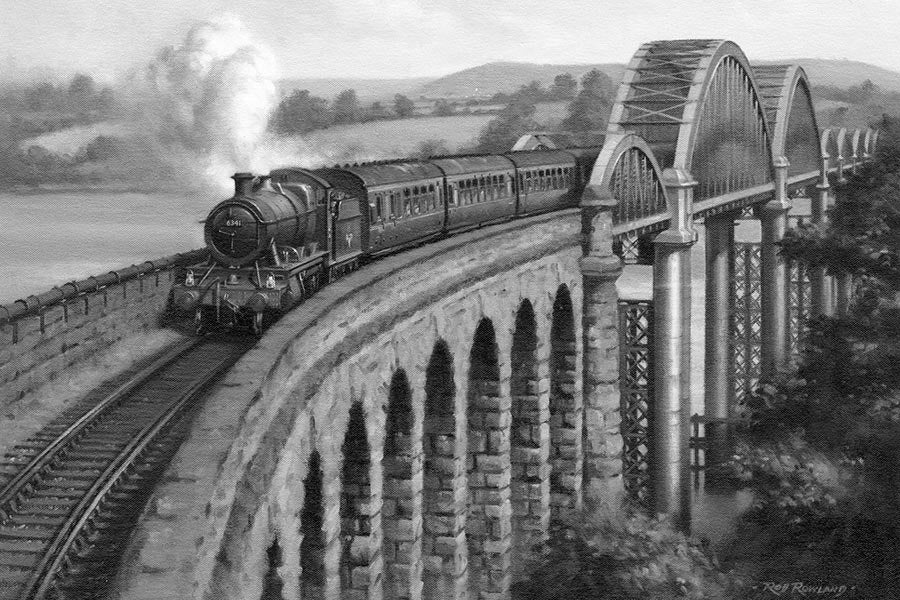 GWR 4300 CLASS 2-6-0 LOCO No 6341 CROSSES THE SEVERN BRIDGE