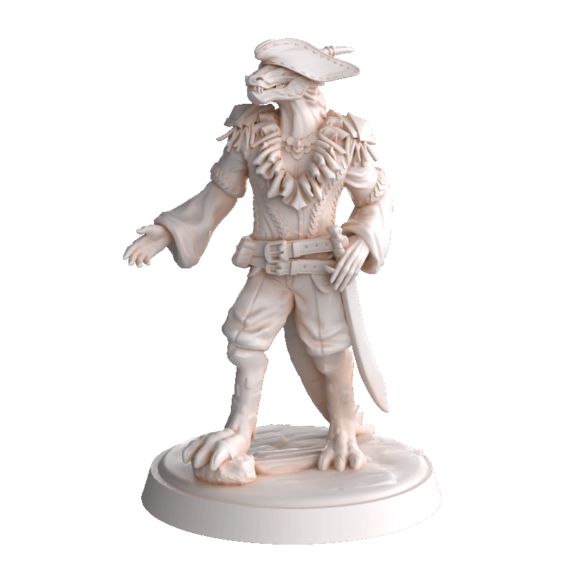 Dungeons & Dragons Gem Dragonborn Pirate Miniature